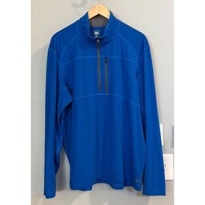 REI Men's Blue Quarter Zip Pullover Long Sleeve Performance Top XL